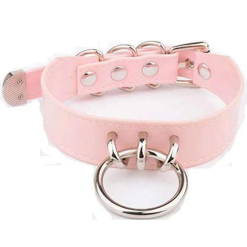Ras de cou anneau rose